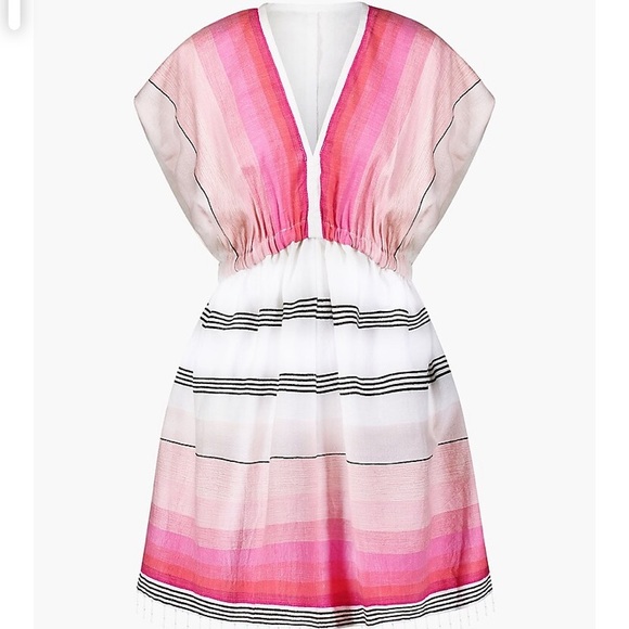 Lemlem Dresses & Skirts - LemLem Dress Womens Small Zena Short Plunge V Neck Pink NWOT